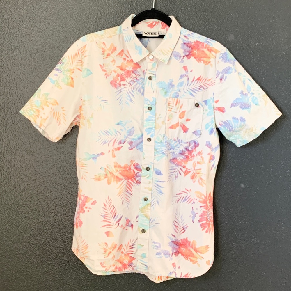 Vans tropical short sleeve button up size small